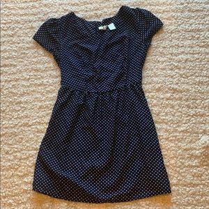 blue & white polka dot dress